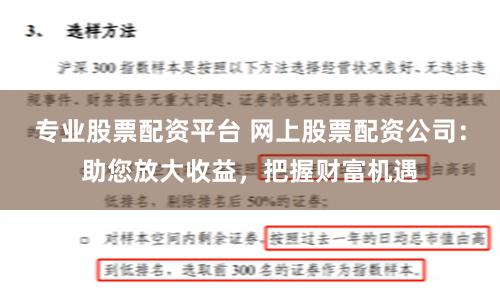 专业股票配资平台 网上股票配资公司：助您放大收益，把握财富机遇
